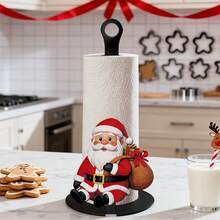 Tempat Tisu Dapur Bentuk Tas Kado Santa Claus, Desain Kartun Santa Claus Membawa Tas Kado, Dapat Menampung Gulungan Tisu Dapur, Alas Stabil, Dapat Diletakkan di Atas Meja Dapur, Menyimpan Tisu Dapur Sambil Menambah Suasana Liburan Natal - MultiWarna - View 5