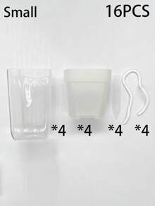 Bộ chậu trồng cây tự tưới trong suốt, chậu hoa mini trong nhà có vạch báo mực nước 1 cái/4 cái/2 cái - Chậu hoa tự tưới - Xem 13