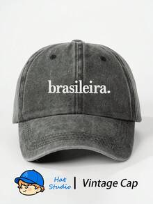 1pc Embroidered Brasileira Washed Baseball Cap, Classic Fashion Soft Sweat-Absorbent Lightweight Sun Protection Multi-Functional Cycling Hat, Suitable For Outdoor Sports, Football Matches, Daily Wear, Parties And Vacations, Perfect Gift For Friends And Family - Baseball Cap - View 15
