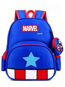 Spider-Man Disney Marvel Colorful Cartoon School Backpack, With Coin Pocket, Anime Manga Backpack, Suitable For Teenagers And Adults, Lightweight And Durable, Casual Travel Shoulder Bag, Applicable For School And Daily Commute - Multicolor - View 9