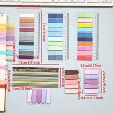 7 Sets 1 Pack Multi-Shape Index Labels PET Material Semi-Circular Colorful Translucent Plastic Waterproof Fluorescent Series Marker Stickers Student Textbook Record Tabs With Ruler Reading Notebook Message Stickers School Back-To-School Supplies Office Document Labels - one-size - View 10