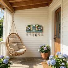 Pastoral Garden Fence Painted Solid Wood Key Storage Hook, Wall-Mounted Multi-Functional Storage Rack, Suitable For Accessories, Belts, Masks, Handbags, High-End Atmosphere And Durable Design, Fits Various Styles - Multicolor - View 1