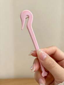 1pc Cute Swan Shaped Hair Tie Remover, Girls Hair Elastic Band Removal Tool, Hair Accessory Tool That Doesn't Damage Hair - Pink - View 5
