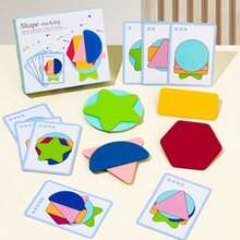 New Educational Kids Geometric Shape Recognition Stacking Board, Shape & Color Learning Creative Puzzle Toy For Boys And Girls, Desktop Teaching Toy, Christmas Gift - Multicolor - View 9