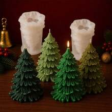 2 Packs 3D Christmas Tree Candle Molds, Silicone Pine Tree Candle Making Molds, For DIY Scented Candles, Christmas Holiday Home Decor, Handmade Gifts & Crafts - Mold - View 4