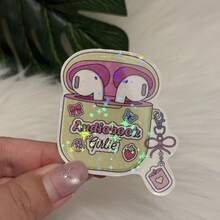 Audiobook Girl Headphones Fun Vinyl Stickers - 2D Flat Stickers, Suitable For Phones, Laptops, Suitcases, Gifts, Cars, Cups, Helmets - one-size - View 1