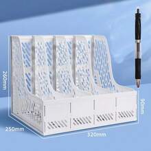 1pc 4-Tier Desktop File Organizer, Large Capacity Storage Box, File Classification, Receipt Organization, Desk Storage, Home Office, Student Test Paper Storage, Back To School Desktop Organizer - A - View 11