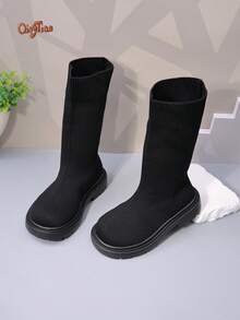 Christmas Kids Casual Boots For Daily Wear - Black - View 1