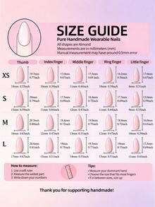 JUTI 100% Handmade Short Almond Shape Nail Stickers, Hand-Carved 3D Flower And Heart Pattern, Pink Gradient Ribbon Design, Pearl Embellished Glossy Reusable Fake Nails, Suitable For Daily Wear And Valentine's Day, Includes 1 Nail File And Jelly Glue - Multicolor - View 3