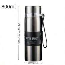 1pc 800/1000ml Large Capacity Portable Stainless Steel Vacuum Insulated Water Bottle, Fashionable Sports Style Multi-Color Cylindrical With Carrying Rope, Suitable For Outdoor Sports Warmth And Cold Protection, Ideal Gift For Anniversary And Holiday - Multicolor - View 7