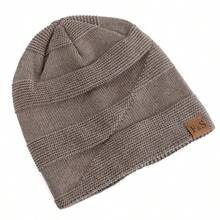 1pc Unisex Letter Decor Knit Loose Beanie, Fleece Lined Ear Flaps, Windproof Warm Casual Hat, Suitable For Autumn/Winter Outdoor - Multi-color - View 2