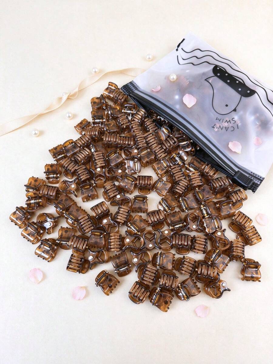 50入棕色迷你髮夾,適合女性髮型設計,可用於裝飾編髮與蓬鬆瀏海 - 彩色 - 查看 1