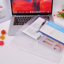1/5/10 Pcs A4 Clear Plastic Envelope Folders, Suitable For Student Test Paper Storage, Office Document And Material Storage And Organization - Transparent - View 5