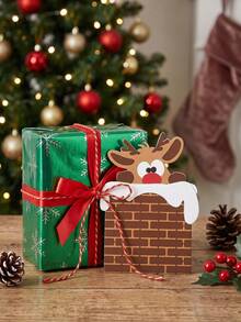 12/6/1pc Reindeer Chimney Christmas Cash Gift Storage Bag, Paper Money Envelope, Holiday Party Favor And Tabletop Decoration, Suitable For Family, Kids And Friends - Multiple Styles - View 3