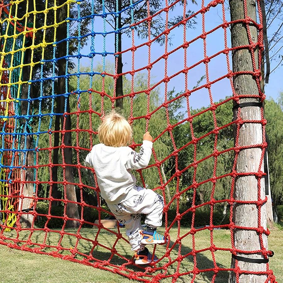 Multifunctional Multicolor Safety Net, Full Coverage For Stairs And Windows, Fall Protection For Buildings And Tourist Areas, Easy Installation And Simple Disposal