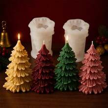 2 Packs 3D Christmas Tree Candle Molds, Silicone Pine Tree Candle Making Molds, For DIY Scented Candles, Christmas Holiday Home Decor, Handmade Gifts & Crafts - Mold - View 7
