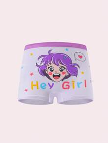 6 Sets Random Girls' Cotton Cartoon Print Comfortable Breathable Underwear & Panties Set - Multicolor - View 9