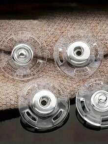 10 Pairs Transparent Invisible Snap Buttons, Suitable For Cardigans And Coats - Large Transparent Plastic Buttons With Delicate Round Buckles, Perfect For Sweaters And Coats, Easy To Sew, Durable And Reliable, Sewing Accessories - Transparent - View 7