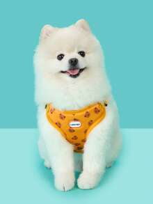 黃色 Luckpet Bear 寵物胸背帶與牽繩套組，背心式狗胸背帶，適合小型至中型犬，適用於遛狗，防逃脫，可調節扣環，穿脫方便，僅適用於小型至中型犬 - 黃色 - 查看 3