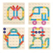 Children's Educational Multi-Changeable Pegboard Set, Creative Thinking Training, Geometric Shapes Color And Shape Recognition Puzzle, Christmas Toy - Multicolor - View 9