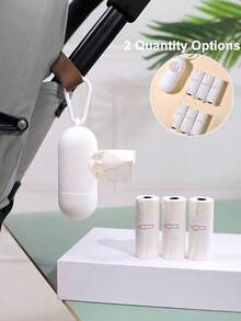 1 Hộp+45 Túi/1 Hộp+90 Túi/150 Túi Túi rác di động cho xe đẩy em bé và hộp đựng túi nhựa - Nhiều màu - Xem 2