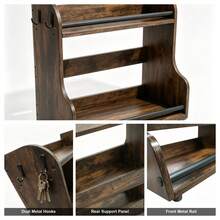 Estantería de almacenamiento de cocina de varios niveles, organizador de encimera de madera & metal, estante de encimera para frascos de especias, platos, artículos pequeños de cocina - Ver 4