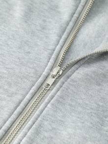 GRDR Men's Autumn/Winter Casual Loose Hooded Sweatshirt Jacket - Light Grey - View 7