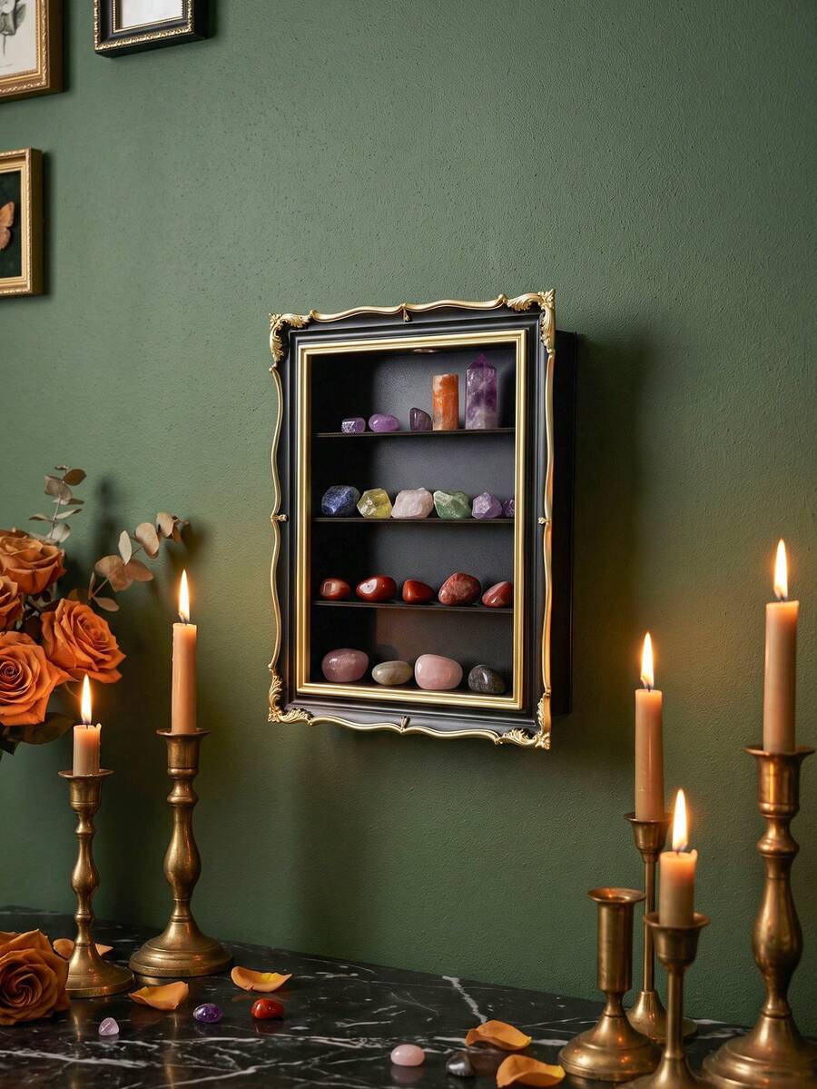 1 Buah Bingkai Pajangan Penyimpanan Mengapung Ukiran Barok, Bingkai Dinding Multi-Lapisan dengan Bingkai Resin Lukis Buatan Tangan Bermotif Bunga Timbul, Rak Pajangan Ornamen Kecil, Kotak Koleksi Lencana Peringatan, Bingkai Dekorasi Dinding Mewah, Bingkai Foto Pajangan 3D Mewah Ringan yang Dipasang di Dinding, Aksesori Dekorasi Dinding Galeri, Cocok untuk Kamar Tidur, Ruang Belajar, Dekorasi Lorong, Hadiah Liburan, Penyimpanan Ornamen Kecil Peringatan, Penataan Suasana Dinding, Properti Fotografi