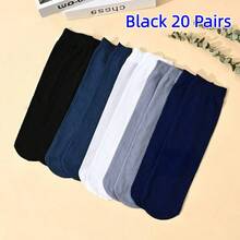 1/5/10/20 Pairs Loose Breathable Thin Elastic Socks - Comfortable And Unrestricted, Perfect For Leg Swelling And Elderly. Plus Size Mid-Calf Business Socks, Random Color, Unisex Versatile Style - Multicolor - View 13