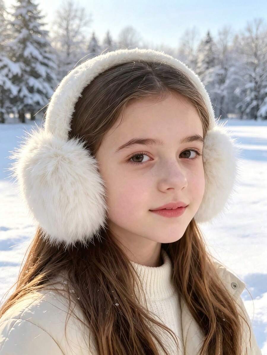 1pc Soft Fluffy Ear Warmers, Match Casual & Formal Outfits, Lovely Valentine's Day & Christmas Accessory (Hand Wash Only) - Multicolor - View 1