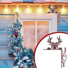 8pcs Christmas Door Top Santa Claus Reindeer Door Frame Decoration - Multicolor - View 5