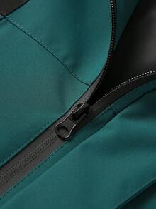 1pc Men's Casual Hooded Jacket With Zipper Pockets, Suitable For Daily Wear - Dark Green - View 7