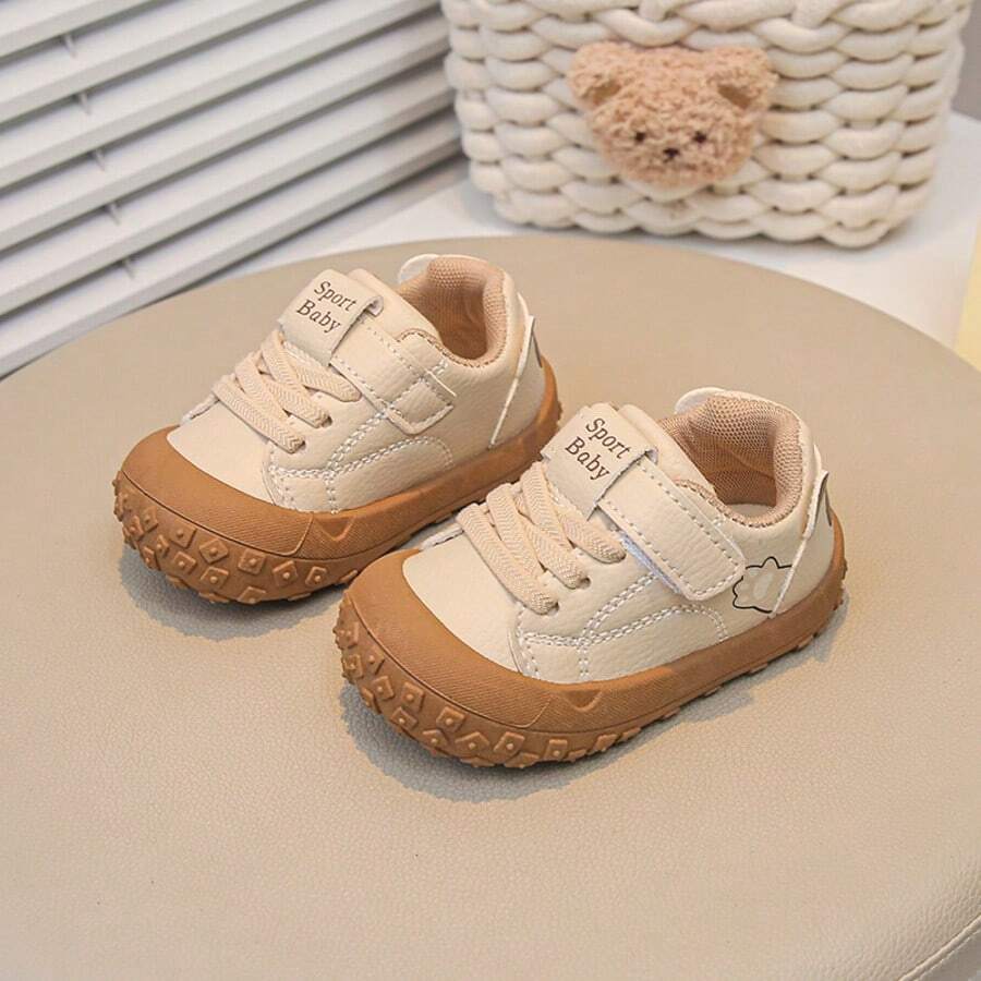 1 Pair Kids' Spring/Autumn New Comfortable Versatile Casual Shoes, Anti-Slip Lightweight Cute Casual Shoes - Beige - View 1