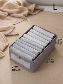 1/2 Packs Fabric Visible Window Cotton Linen Storage Box Wardrobe Storage Box - Grey - View 13