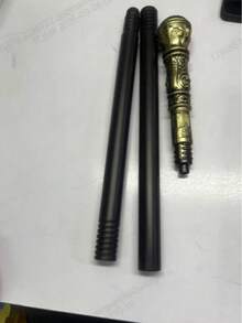 1pc Halloween Cosplay Scepter Prop Egyptian Pharaoh Head Snake Head Scepter Performance King Scepter Magician Staff - Black + Gold - View 7