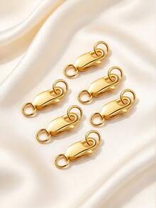 Stainless Steel Lobster Claw Clasps With Closed Jump Rings & 14K Gold Necklace Clasp & Connectors For Jewelry Making, Bracelet Extender - Connectors - View 12