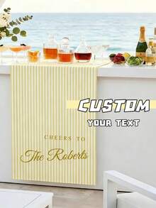 1pc Personalized Wedding Welcome Table Banner - Customizable Name/Text, Suitable For Wedding, Mother's Day - No Stripe Decoration, With Logo/Nameplate, Suitable For Wedding Banquet, Adult Ceremony, Event - Printed - Multicolor - View 7