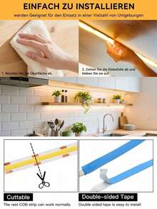 1pc USB COB Light Strip With Switch 5V Flexible Self-Adhesive LED Strip, Cuttable Ambient Light For Bedroom / Bar / TV Background / Party DIY Decoration - One Size - View 9