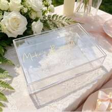 Transparent Acrylic DIY Gift Box, Wedding Favor Storage Box, Luxury Desktop Jewelry & Sundries Organizer - Clear - View 3