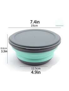 Collapsible Bowl With Lid, Portable Outdoor Folding Lunch Box, Retractable Bowl, Suitable For Travel And Office Storage - Multicolor - View 4