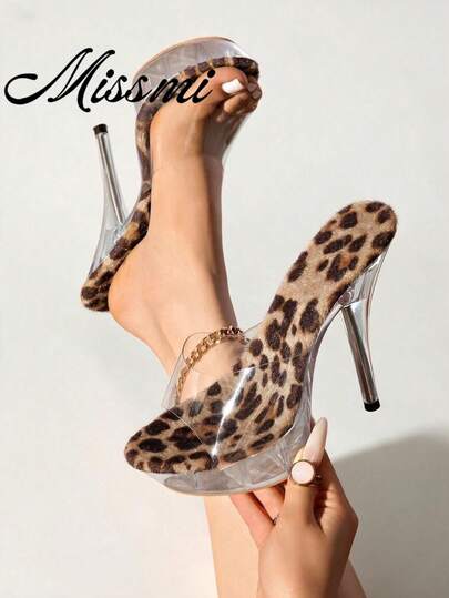 Sandalias de tacón grueso de cristal transparente sexy para mujeres, nuevo estilo de verano, tacones altos para discoteca, escenario y pasarela, tacones de plataforma