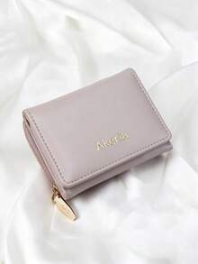 Women's Short Wallet, Multi-Function Coin Purse With Zipper And Snap Button, Small Card Holder, Gift Box Set For Girlfriend And Mother - Mauve Purple - View 6