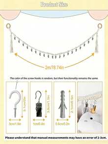 Wall-Mounted Storage Organizer, Baby Room Wall-Hanging Rope Display Rack, Baby Room Decor Plush Doll Collection Shelf, Multi-Layer Hanging Rack - Storage - View 7