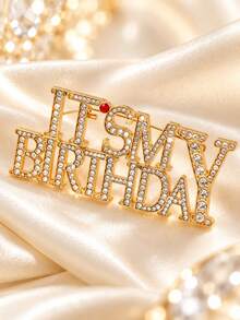 1pc It's My Birthday Letter Brooch, Fashionable Personalized Brooch Pin, Unisex Accessory, Suitable For Women, Men, Girls, Boys, Birthday Gift, Party, Daily Wear - Multicolor - View 8