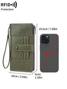 FOREVER MIYIN RFID Blocking Long Phone Wallet For Women, Bifold Purse With Snap Button, Wrist Strap, Multi Card Slots, Phone Pocket, For Daily Use - Multicolor - View 9