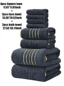 4pcs/8pcs - Luxury Towel Set, Highly Absorbent, Quick Drying, Soft And Skin-Friendly, Suitable For Daily Home Life, Bathroom, Gym, Hotel, Spa Center. - Multicolor - View 15