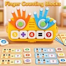 1PC-Math Manipulatives For Kids, Hand Counting Toy With Number Blocks, Montessori Educational Learning Toy For Preschool, Portable Storage Box For Addition Subtraction Skills 3+ Years - Multicolor - View 3