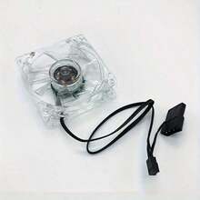 OUYUANSU Transparent RGB Case Cooling Fan With RGB Color-Changing Light, Large 4-Pin Interface Daisy Chain, Transparent Frame Blades With Automatic Rainbow Flowing Light, No Controller Required, PC Case Cooling Modification - View 5