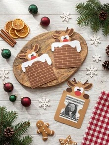 12/6/1pc Reindeer Chimney Christmas Cash Gift Storage Bag, Paper Money Envelope, Holiday Party Favor And Tabletop Decoration, Suitable For Family, Kids And Friends - Multiple Styles - View 10
