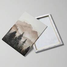 1pc/3pcs Abstract Forest Mountain Wall Art, Modern Minimalist Foggy Landscape Poster Prints, Neutral Nature Wall Art, Pine Forest Prints, Rustic Cabin Decor, Nature Posters, Framed/Frameless - Landscape - View 12